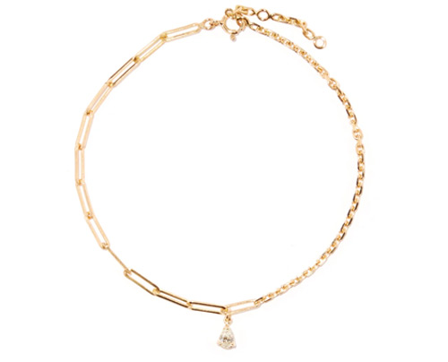 Mixed-chain diamond & 18kt gold anklet, Yvonne Léon